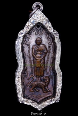 เหรียญตอปิโดยืนหลังเสือบล็อคนิยม(นะโมพุทธายะ) หลวงพ่อคง วัดวังสรรพรส ปี2517 เนื้อทองแดง